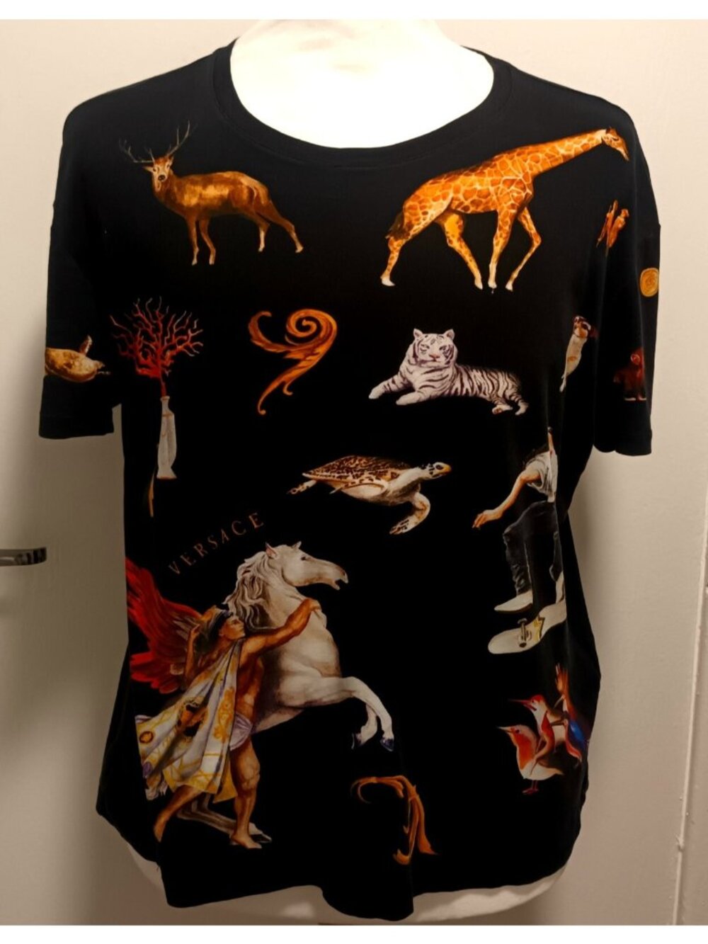 Versace Mens T-shirt Size XXLarge Multi Print Animals Greek Medusa Tryptych Ect.